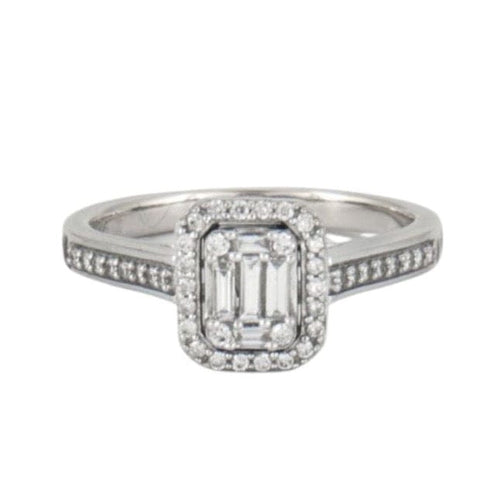Bague 51 Bague or blanc diamants 58 Facettes DV0281-1
