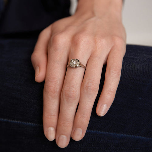 Bague 53 Bague Or gris Diamant taille rose 58 Facettes DV0030-1