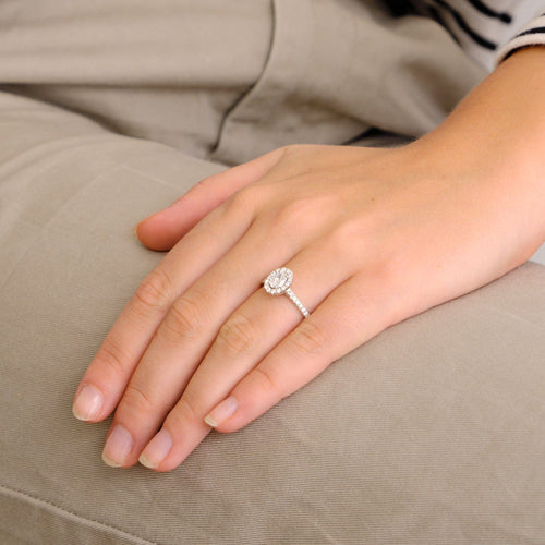 Bague 54 Bague Or gris Diamants 58 Facettes DV0255-1