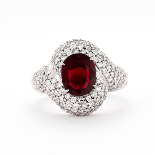 Bague 54 Bague Or Gris, Rubis et Diamants 58 Facettes DV0385-2