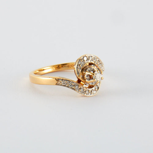 Bague 57 Bague or jaune Diamants 58 Facettes DV0225-2