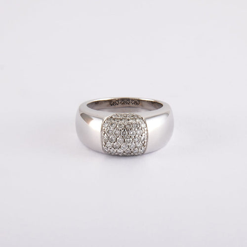 Bague 52 / Blanc/Gris / Or 750 Bague Or blanc et diamants 58 Facettes 170182R