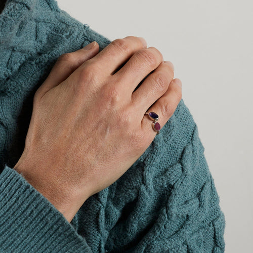 Bague 54 Bague ouverte Corindons 58 Facettes DV0468-1