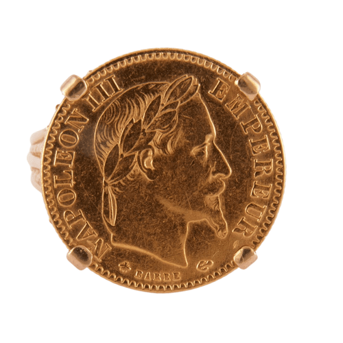 Bague 54 Bague Pièce 10 francs Napoléon III 58 Facettes DV-0004-2
