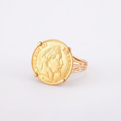 Bague 54 Bague Pièce 10 francs Napoléon III 58 Facettes DV-0004-2