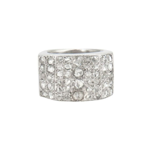 Bague 48 Bague Platine Pavage Diamants 58 Facettes DV0156-2