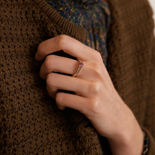 Bague 54 Bague Rubis 12 Diamants 58 Facettes DV0064-1