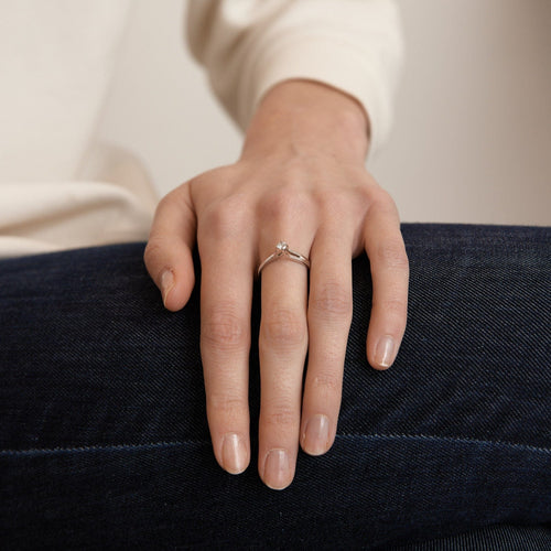 Bague 53 Bague Solitaire Diamant 0.15ct 58 Facettes DV0042-8