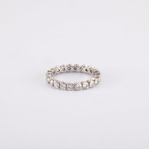 Bague 52 / Blanc/Gris / Or 750 Alliance américaine 22 Diamants 58 Facettes 180198R