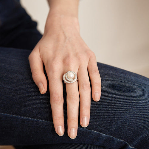 Bague 50 Bague Spirale Perle Diamants 58 Facettes DV0146-2