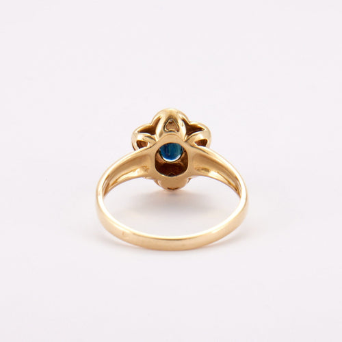 Bague 53 Bague style Marguerite Saphir Diamants 58 Facettes DV0057-1