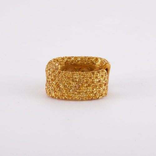 Boucles d'oreilles 2cm x 1cm / Jaune / Or 750 Boucles d'oreilles Saphirs jaune 58 Facettes 190057R