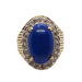 Bague Bague vintage or jaune Lapis Lazuli et diamants 58 Facettes 30305