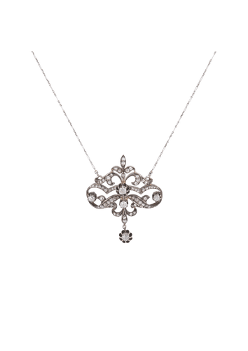 Collier PENDENTIF COLLIER DIAMANTS BELLE EPOQUE 58 Facettes