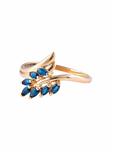 Bague 54 Bague palme d'or et saphirs 58 Facettes 2085