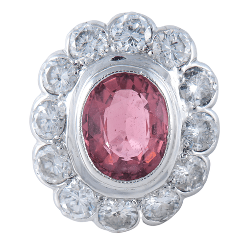 Bague 52 Bague Pompadour platine tourmaline 58 Facettes