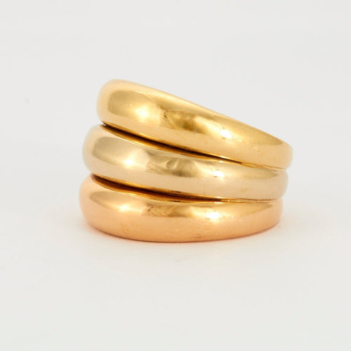 Bague 55 Bague Trois Ors Godronnés 58 Facettes DV0337-2