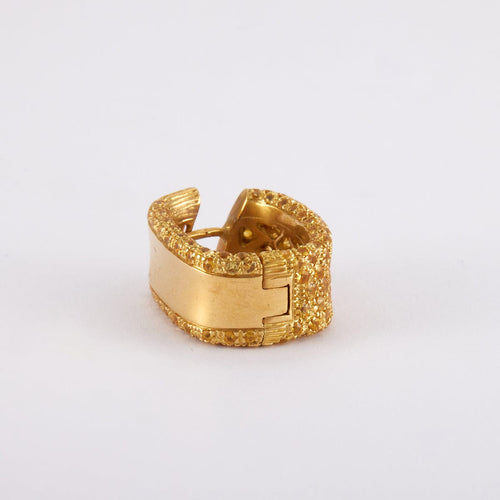 Boucles d'oreilles 2cm x 1cm / Jaune / Or 750 Boucles d'oreilles Saphirs jaune 58 Facettes 190057R