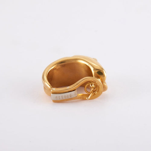 Boucles d'oreilles 2.2 cm x 2 cm x 1.2 cm / Jaune / Or 750 Boucles d'oreilles Lien CHAUMET 58 Facettes 190167R