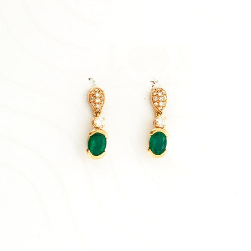 Boucles d'oreilles Boucles D'oreilles Emeraudes Diamants Or Jaune 58 Facettes DV0362-1