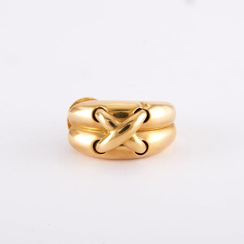 Boucles d'oreilles 2.2 cm x 2 cm x 1.2 cm / Jaune / Or 750 Boucles d'oreilles Lien CHAUMET 58 Facettes 190167R