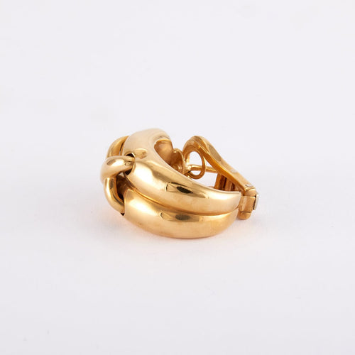 Boucles d'oreilles 2.2 cm x 2 cm x 1.2 cm / Jaune / Or 750 Boucles d'oreilles Lien CHAUMET 58 Facettes 190167R