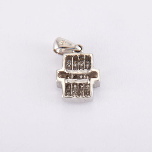 Pendentif Blanc/Gris / Or 750‰ Pendentif Croix diamants 58 Facettes 220521R