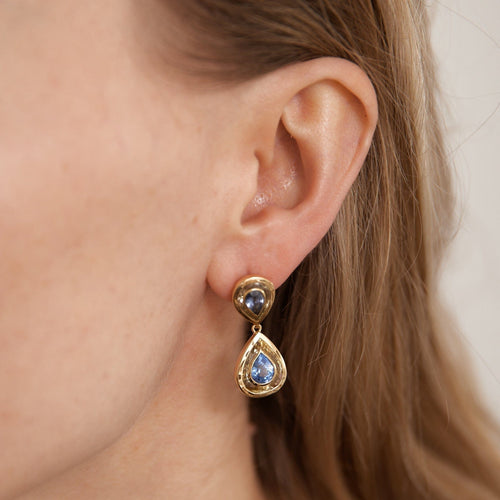 Boucles d'oreilles Boucles d'oreilles Saphirs poire 58 Facettes DV0114-1