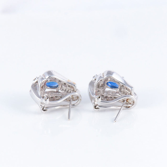 Boucles d'oreilles Boucles d'Oreilles style Art Déco, Saphirs & Diamants 58 Facettes DV0032-51