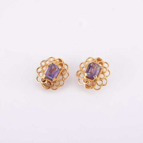 Boucles d'oreilles Jaune / Or 750 Clips d'oreilles Améthystes 58 Facettes 210100R