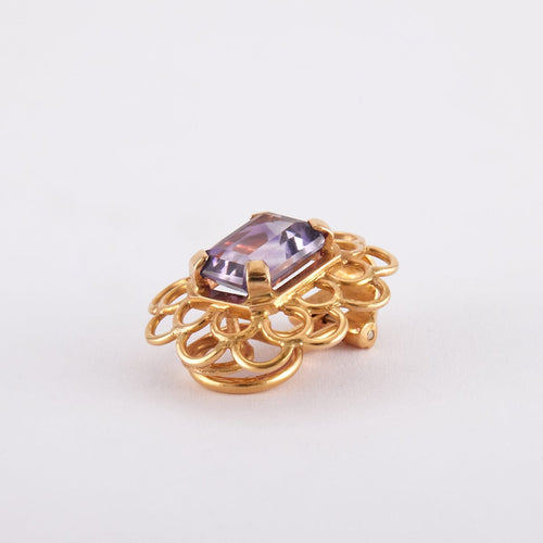 Boucles d'oreilles Jaune / Or 750 Clips d'oreilles Améthystes 58 Facettes 210100R