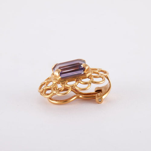 Boucles d'oreilles Jaune / Or 750 Clips d'oreilles Améthystes 58 Facettes 210100R