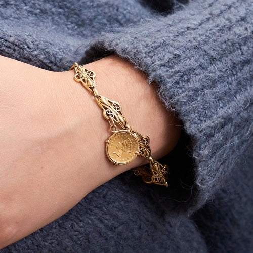 Bracelet Bracelet en or jaune, maillons ajourés et filigranés 58 Facettes DV0326-1