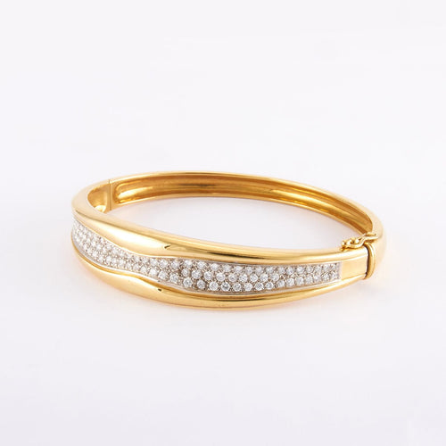 Bracelet Diamètre: 6cm / Jaune / Or 750 Bracelet rigide Or jaune Diamants 58 Facettes 140364R