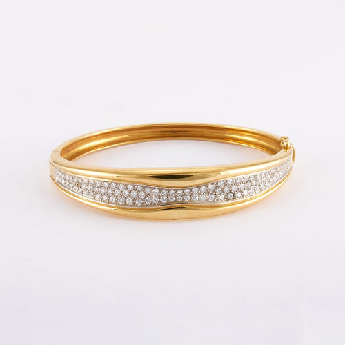 Bracelet Diamètre: 6cm / Jaune / Or 750 Bracelet rigide Or jaune Diamants 58 Facettes 140364R