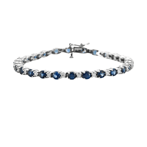 Bracelet Bracelet Ligne en Or Gris et Saphirs 58 Facettes DV0413-2