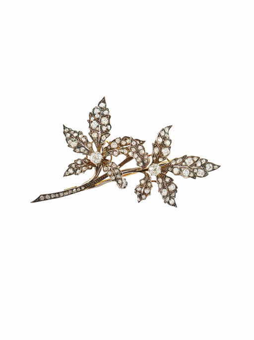 Broche Broche Vintage "Feuille" Or, Vermeil & Diamants 58 Facettes 210006