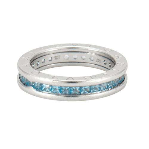 Bague 55 BULGARI. B ZERO - Bague Or gris Topazes bleues 58 Facettes DV0068-1