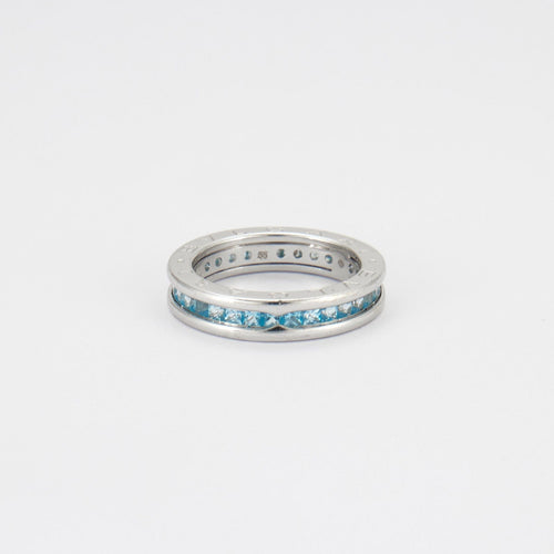 Bague 55 BULGARI. B ZERO - Bague Or gris Topazes bleues 58 Facettes DV0068-1