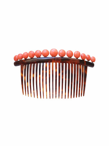 Accessoire Peigne à cheveux ancien, diadème de mariage, écaille de tortue et corail 58 Facettes