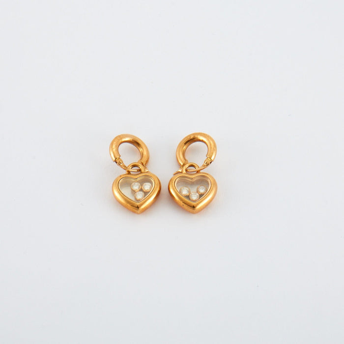 Boucles d'oreilles CHOPARD - Pendants d'oreilles Happy Diamond Or jaune et Diamants 58 Facettes DV0260-1