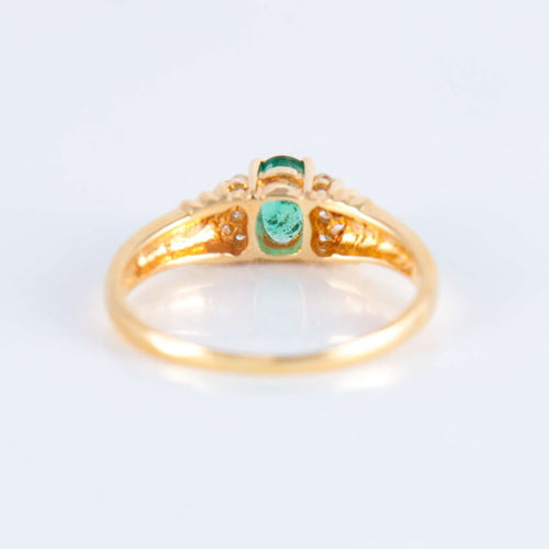 Bague 57.5 Bague Emeraude Diamants 58 Facettes Ref JE223