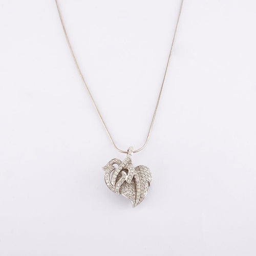 Collier Longueur : 45.5 cm / Blanc/Gris / Or 585 Collier Pendentif Or & Diamants 58 Facettes 200024R