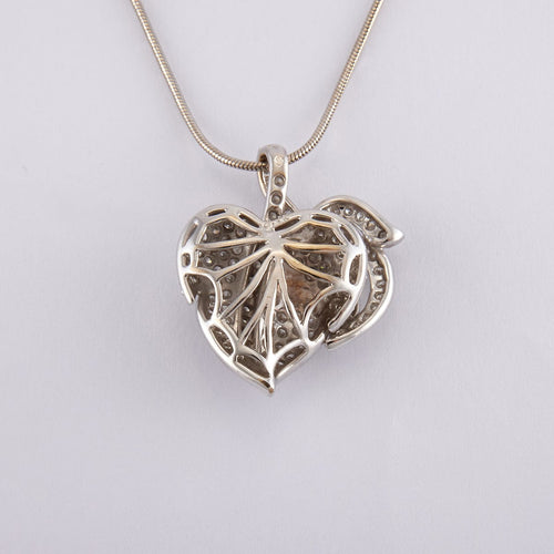 Collier Longueur : 45.5 cm / Blanc/Gris / Or 585 Collier Pendentif Or & Diamants 58 Facettes 200024R