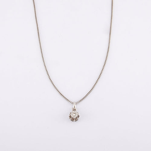 Collier Longueur : 46 cm / Blanc/Gris / Or 750 Collier Diamant de 0.42 carat 58 Facettes 210165R