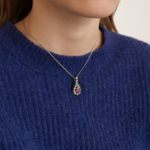 Collier Collier Pendentif Saphir rose Diamants 58 Facettes DV0012-3