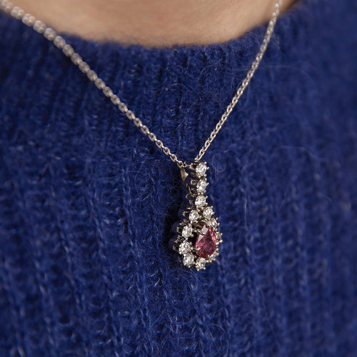 Collier Collier Pendentif Saphir rose Diamants 58 Facettes DV0012-3