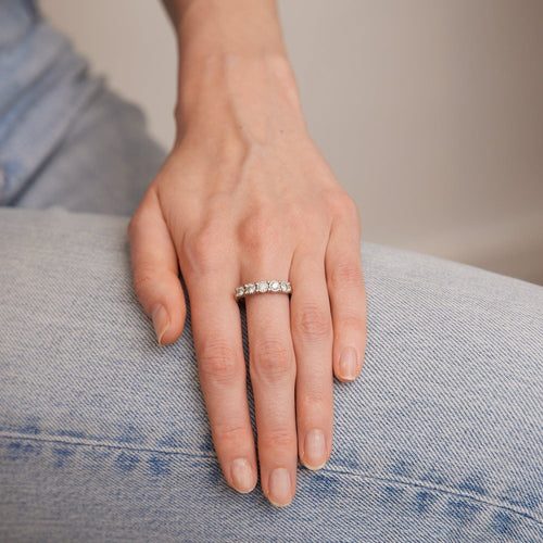 Bague 59 Demi-alliance 5 Diamants 58 Facettes DV0165-3