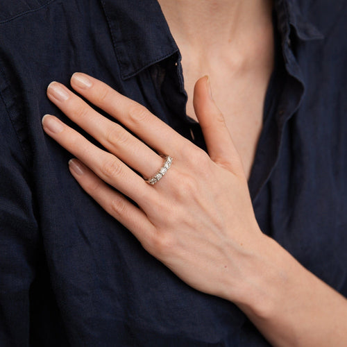 Bague 59 Demi-alliance 5 Diamants 58 Facettes DV0165-3