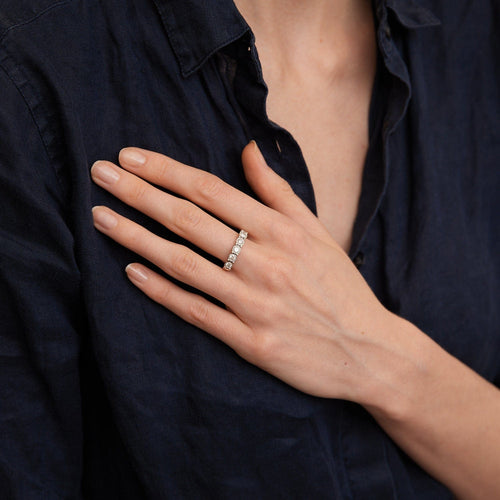 Bague 59 Demi-alliance 5 Diamants 58 Facettes DV0165-4